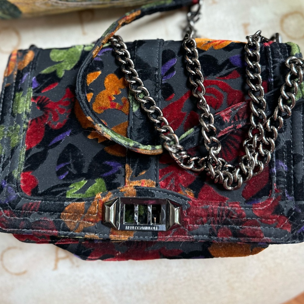 Gorgeous Velvet Rebecca Minkoff Love Floral Crossbody Gently Loved RARE FIND! - Picture 10 of 10